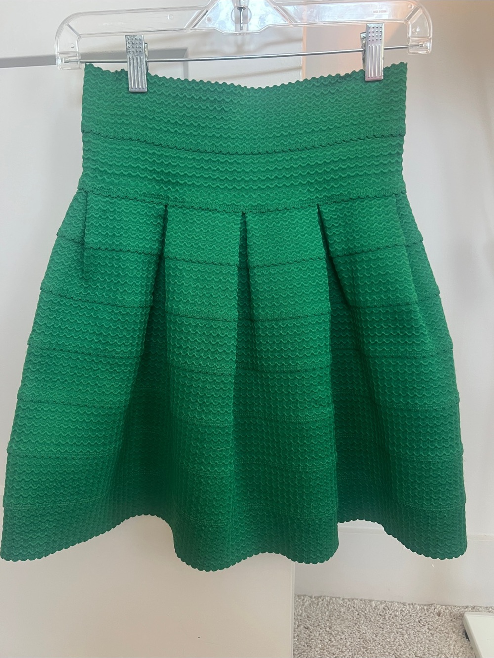 Anthropologie high waist green a line bandage skirt small